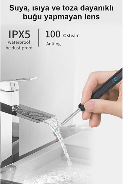 Kablosuz Wifi Kulak Temizleme Kamerası - Ios Android Iphone Uyumlu 1296p Hd Led Otoskop Kam