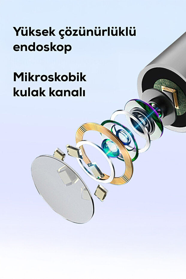 Kablosuz Wifi Kulak Temizleme Kamerası - Ios Android Iphone Uyumlu 1296p Hd Led Otoskop Kam