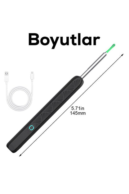 Kablosuz Wifi Kulak Temizleme Kamerası - Ios Android Iphone Uyumlu 1296p Hd Led Otoskop Kam