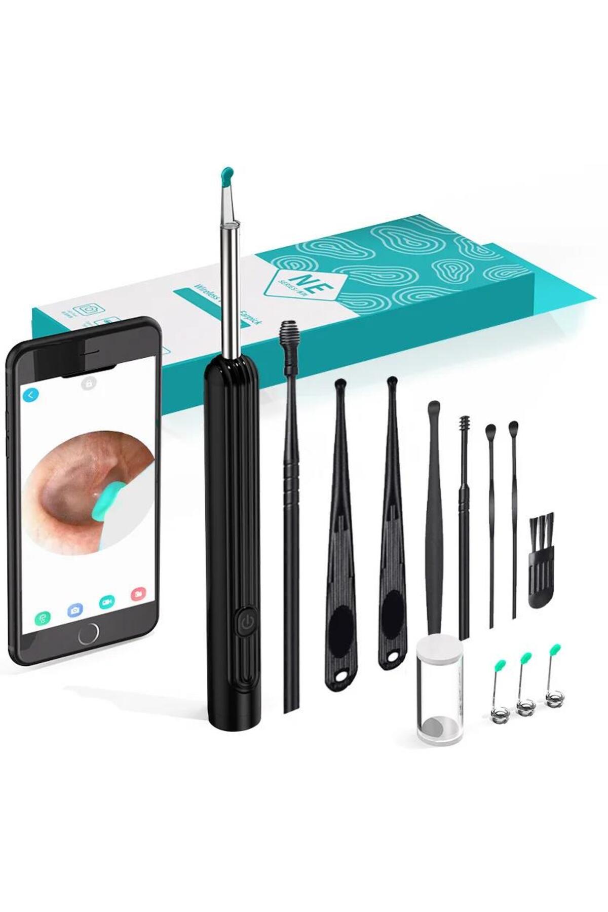 Kablosuz Wifi Kulak Temizleme Kamerası - Ios Android Iphone Uyumlu 1296p Hd Led Otoskop Kam